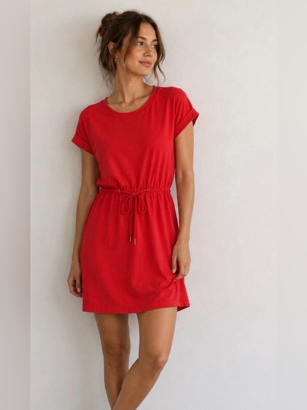 Tommy Bahama Orange Red Drawstring Waist Dress